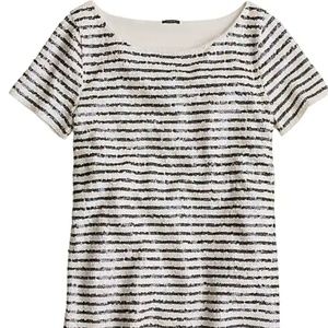 J Crew Sequin Strip T Size S